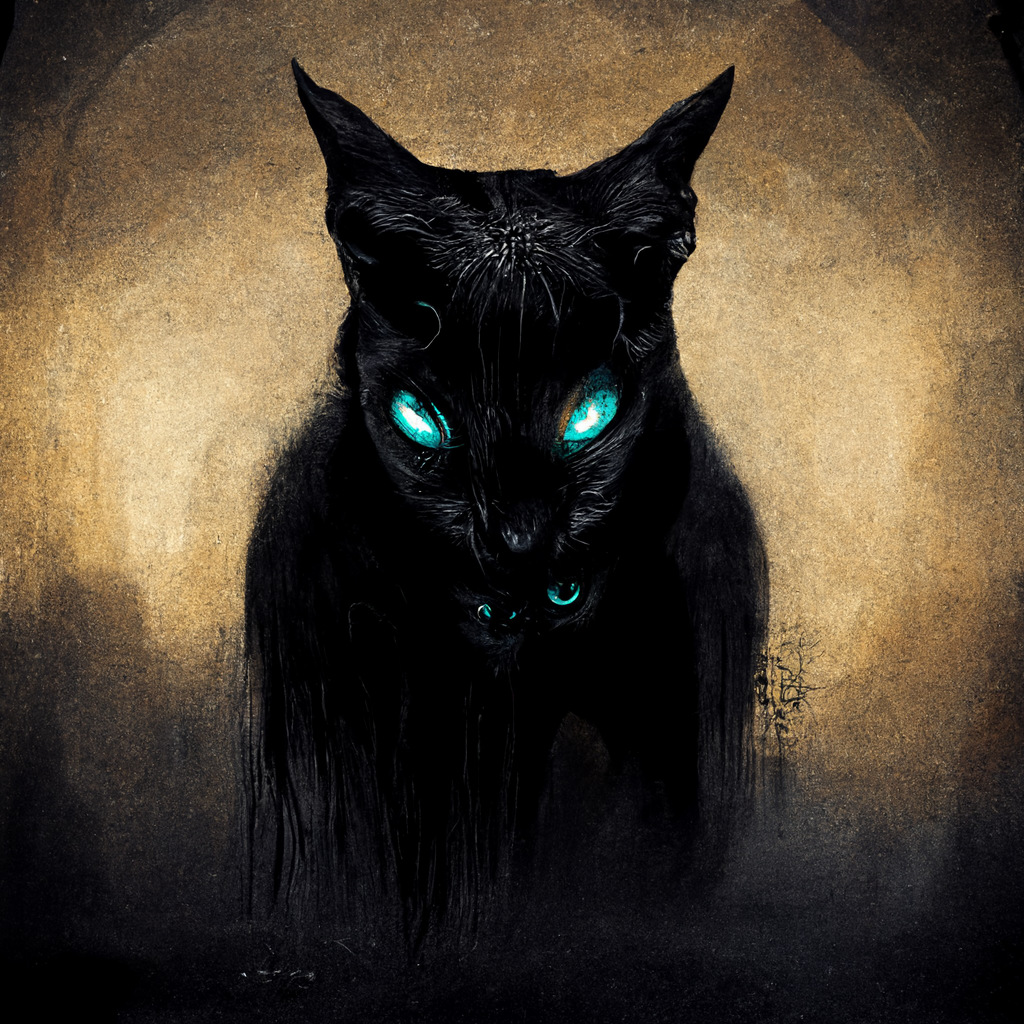 "a dark feline ancient spirit" made with MidJourney