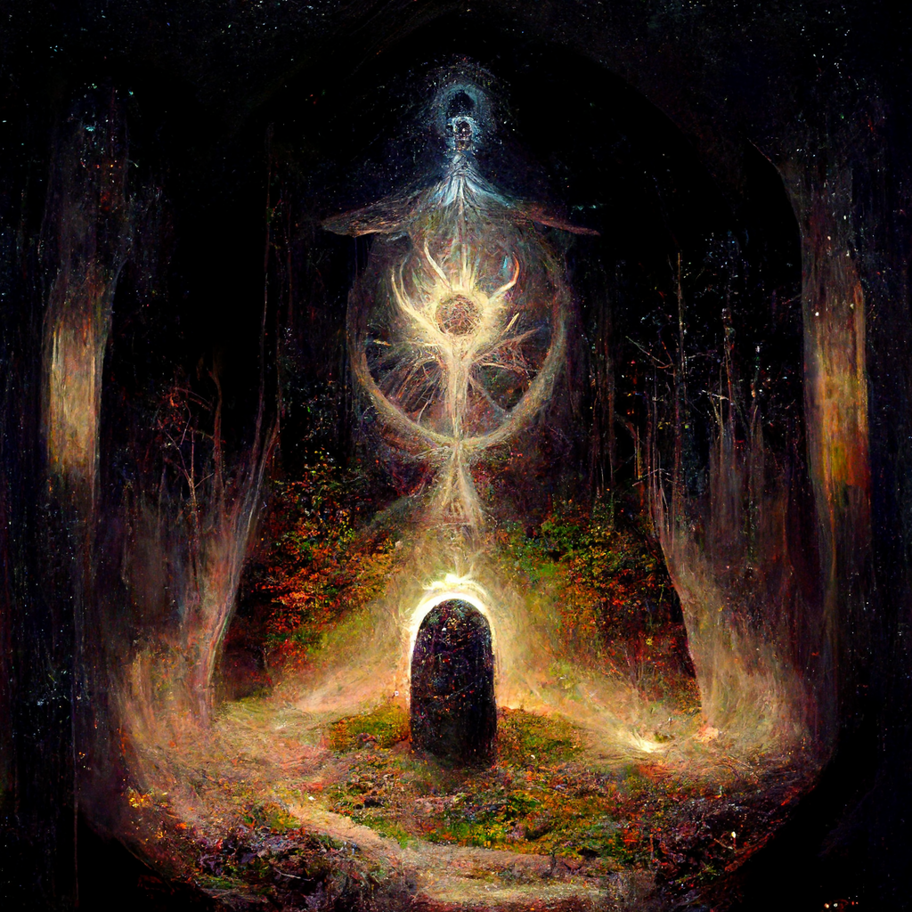 "pagan spirit portal" made with MidJourney